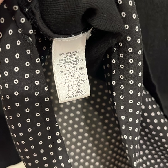 LOFT Sweater Blouse Long Sleeve Classic Black White Polka Dot Layered  Flowy EUC - Picture 8 of 8